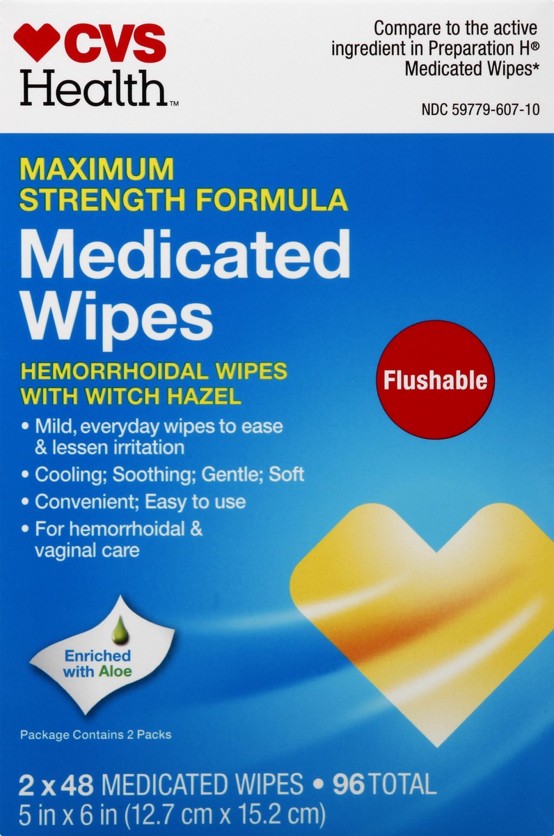 slide 3 of 10, CVS Healthhemorrhoidal Medicated Wipes, 96 Ct, 1 ct