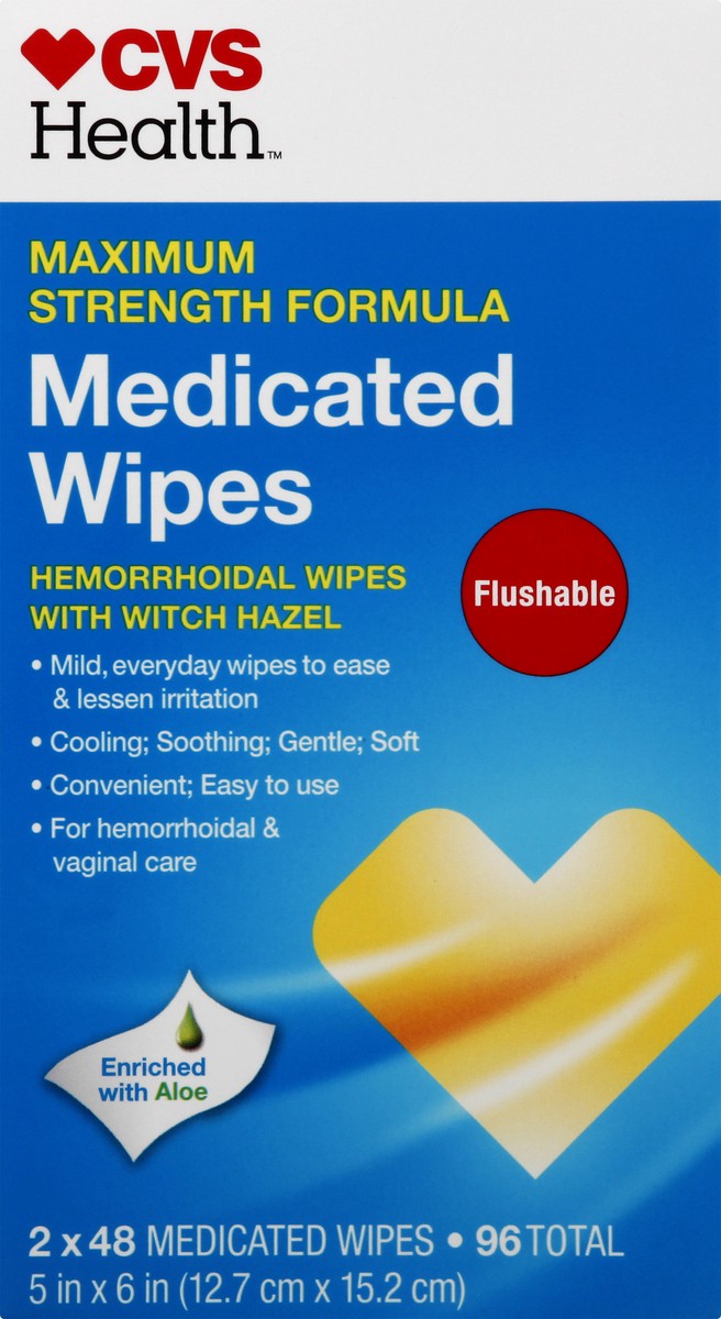 slide 4 of 10, CVS Healthhemorrhoidal Medicated Wipes, 96 Ct, 1 ct