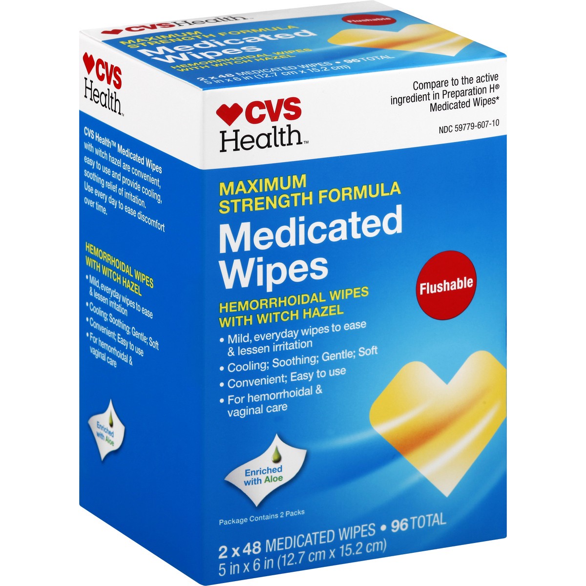 slide 9 of 10, CVS Healthhemorrhoidal Medicated Wipes, 96 Ct, 1 ct