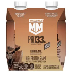 Muscle Milk PRO High Protein Shake with Ultra-Filtered Milk, Chocolate, 11 Fl Oz, 4 Count X 3