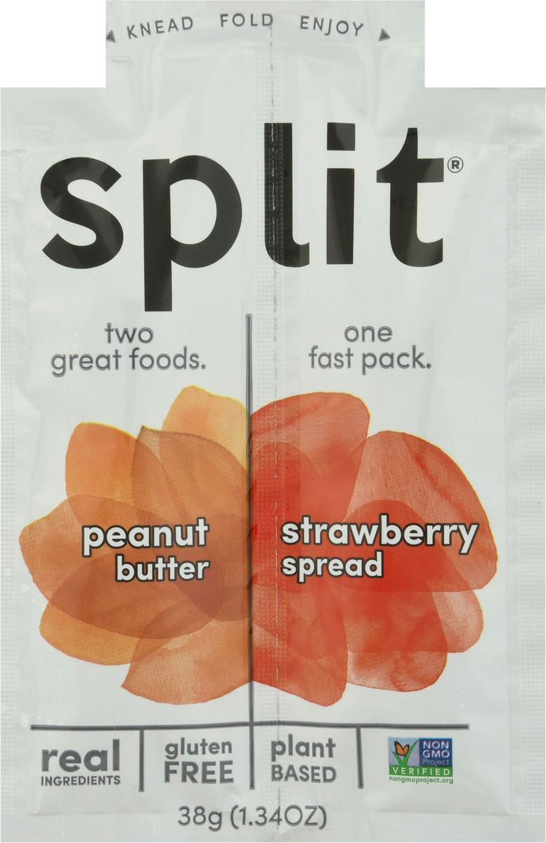slide 12 of 13, Split Peanut Butter/Strawberry Spread 1.34 oz, 1.34 oz