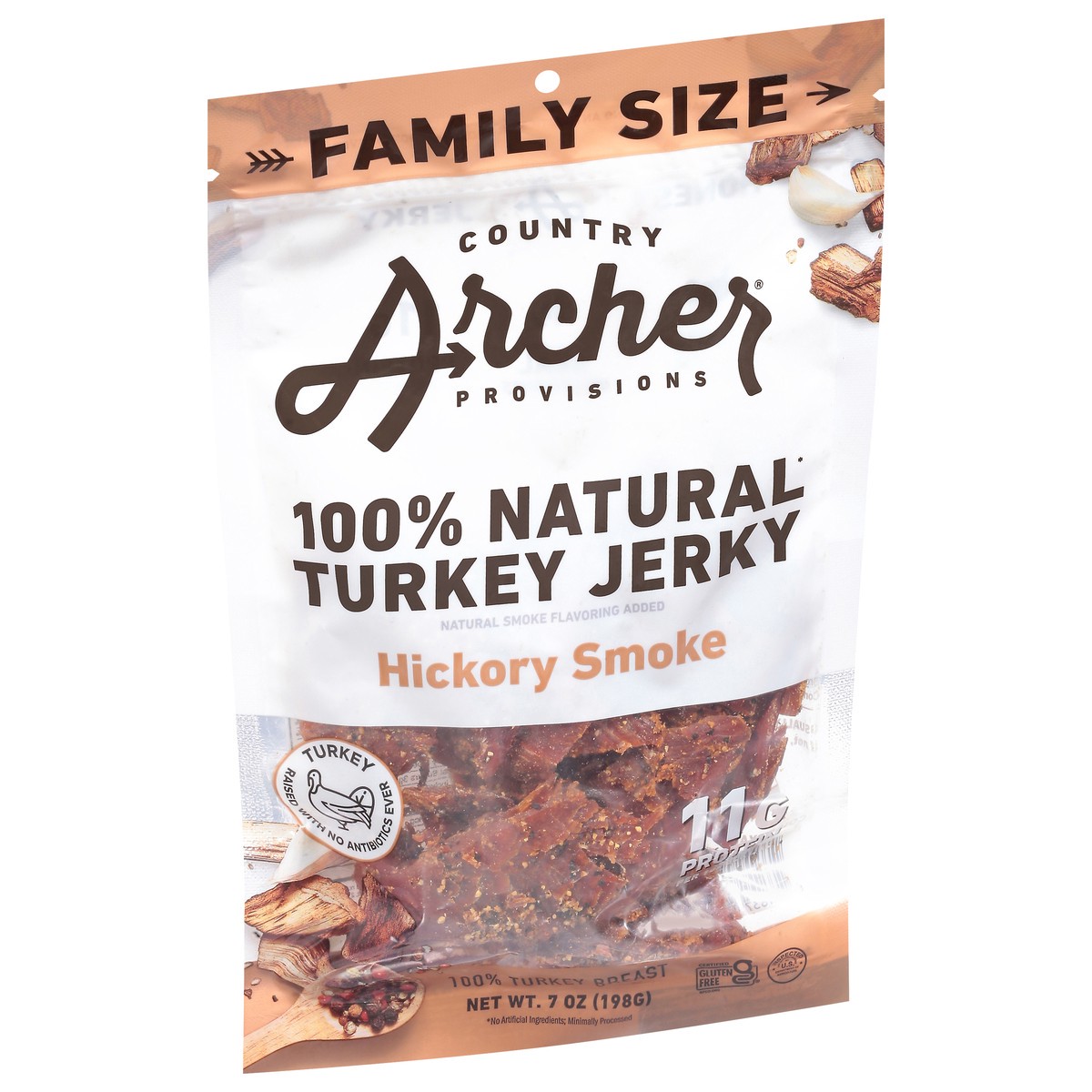 slide 9 of 9, Country Archer Mild Hickory Smoke Turkey Jerky 7 oz, 7 oz