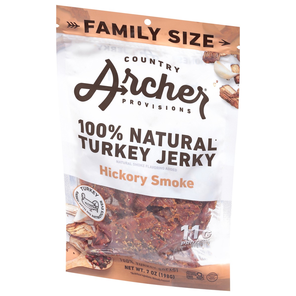 slide 5 of 9, Country Archer Mild Hickory Smoke Turkey Jerky 7 oz, 7 oz