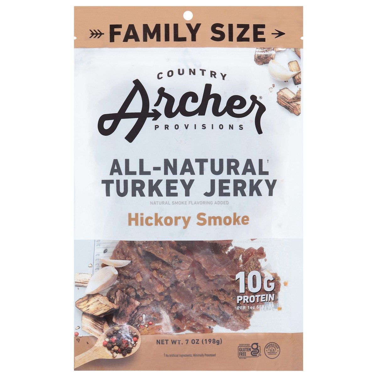 slide 1 of 9, Country Archer Provisions Hickory Smoke Family Size Turkey Jerky 7 oz, 7 oz