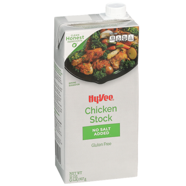 slide 1 of 1, Hy-vee Chicken No Salt Added Stock, 32 fl oz