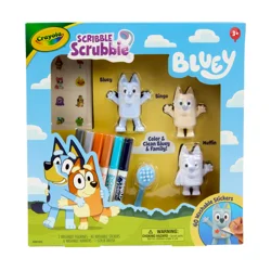 Crayola Scribble Scrubbies Deluxe Bluey Playset with Washable Stickers, Bluey Toys, Coloring Gift for Kids Ages 3 & Up