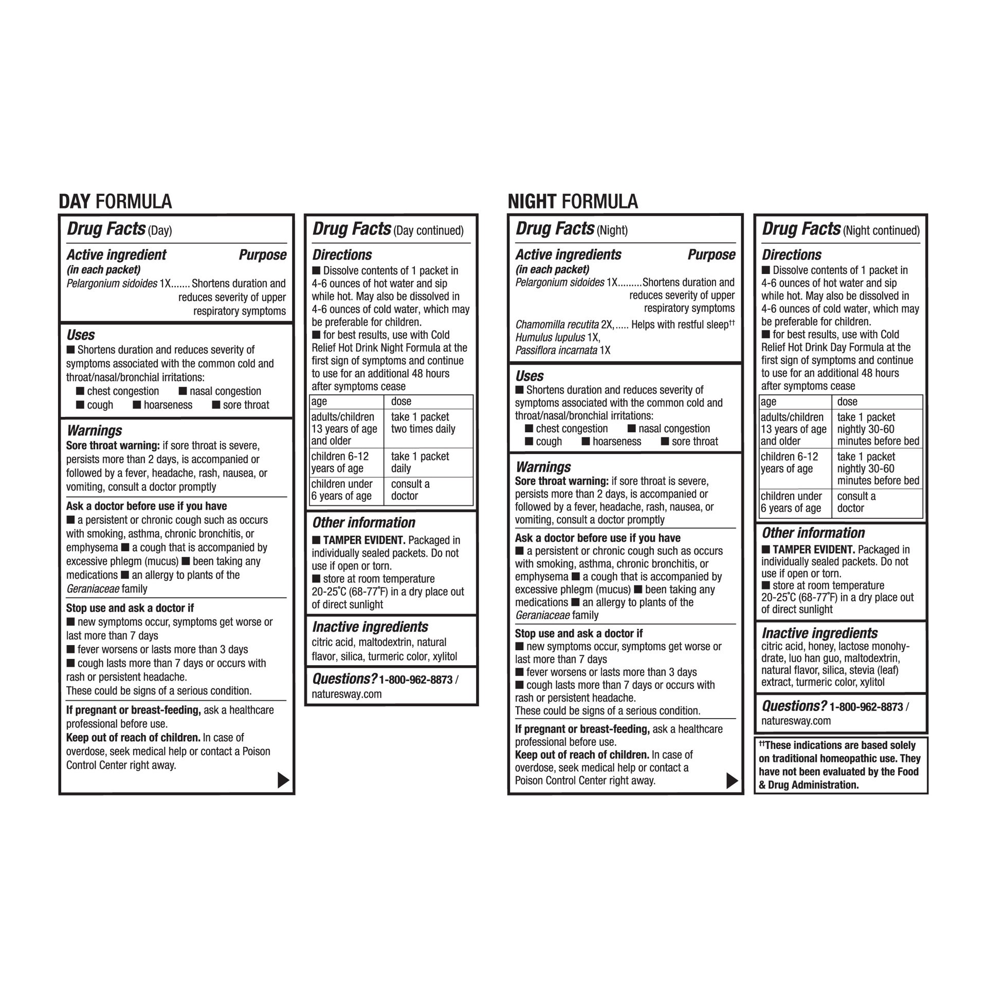 slide 3 of 5, Nature's Way Umcka Cold Care Day+Night Soothing Hot Drink, 12 ct