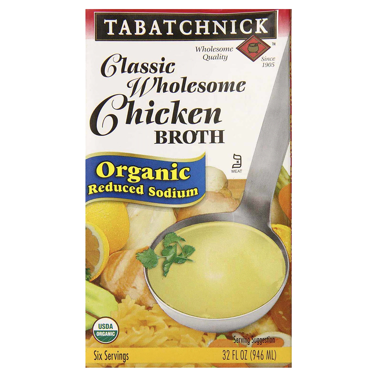 slide 1 of 1, Tabatchnick Classic Wholesome Organic Chicken Broth, 32 oz