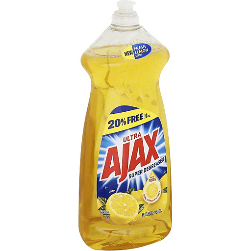 slide 2 of 2, Ajax Ultra Dish Liquid, Super Degreaser, Lemon, Bonus Size, 34 fl oz