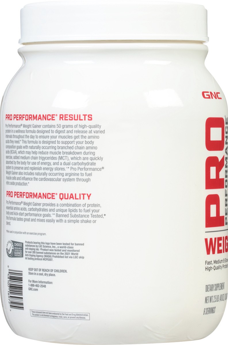 slide 12 of 13, GNC Pro Performance Vanilla Ice Cream Weight Gainer 2.5 lb, 2.5 lb