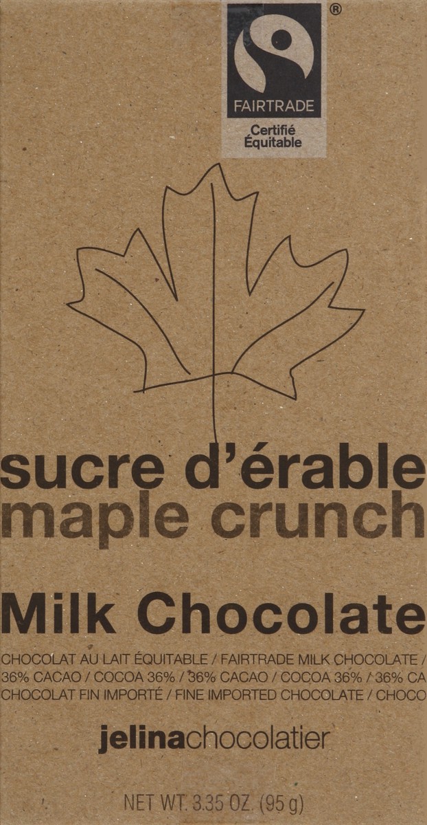 slide 4 of 5, Jelina Chocolatier Maple Crunch Milk Chocolate, 3.35 oz