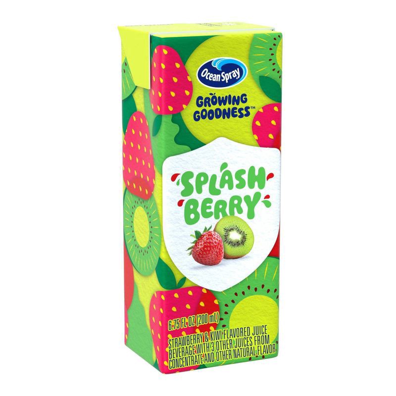 slide 5 of 5, Ocean Spray Growing Goodness Cranberry Strawberry Kiwi Flavor Juice Beverage 8 ea, 8 ct