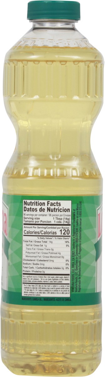 slide 7 of 9, LouAna 100% Pure Canola Oil 48 fl oz, 48 fl oz