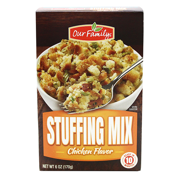 slide 1 of 1, Our Family Chicken Flavor Stuffing Mix, 6 oz