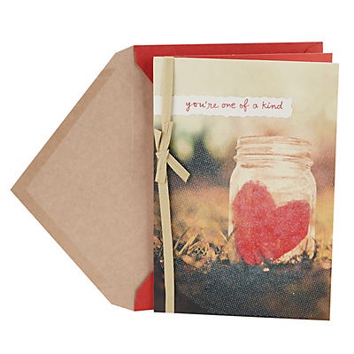 slide 1 of 1, Hallmark Mason Jar with Paper Heart Valentine's Day Greeting Card, 1 oz