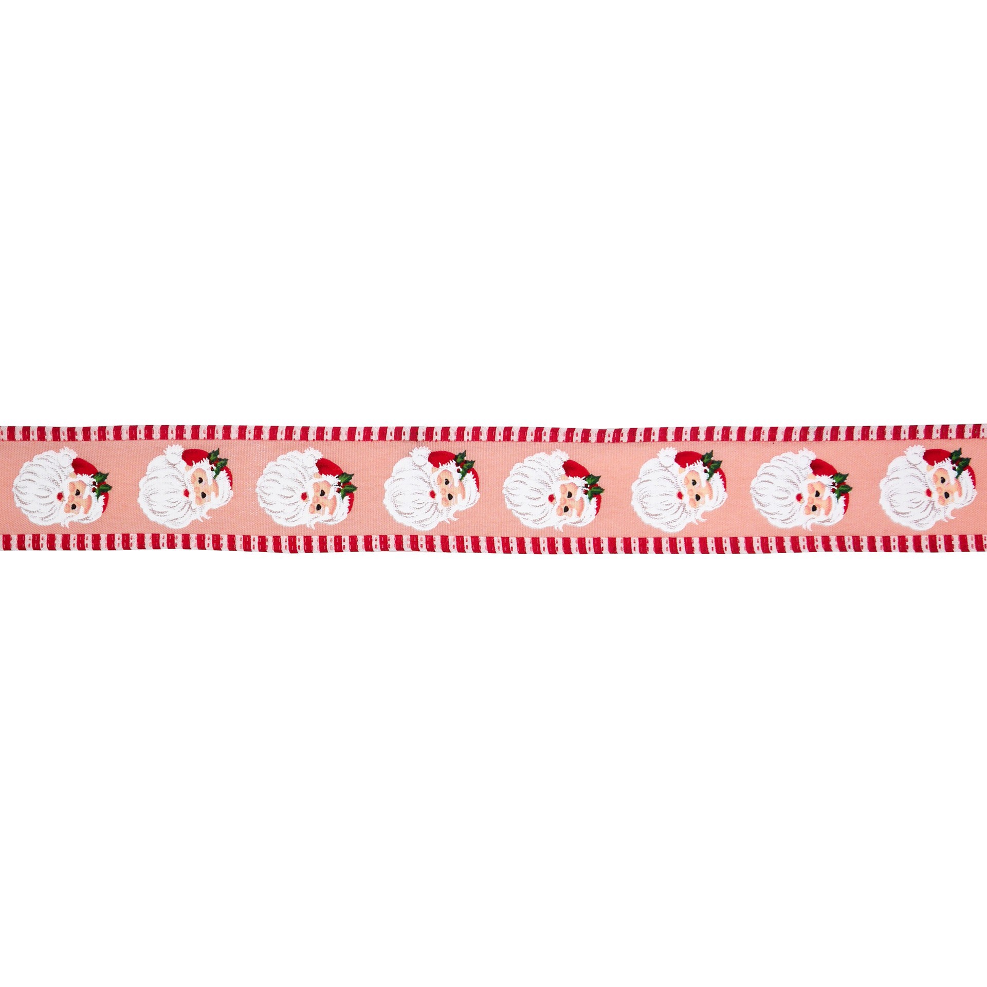 slide 2 of 3, 1.5" X 30ft. Holly Jolly Santa Wired Taffeta Ribbon By Celebrate It, 1.5 in x 30 ft