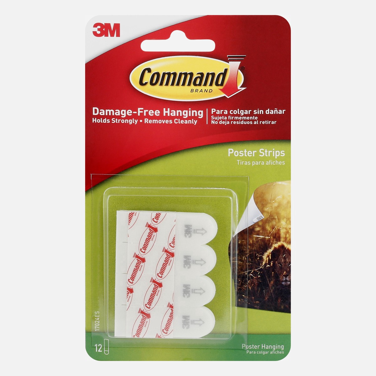 slide 4 of 10, 3M Command Poster Damage-Free Hanging Strips, 12 ct
