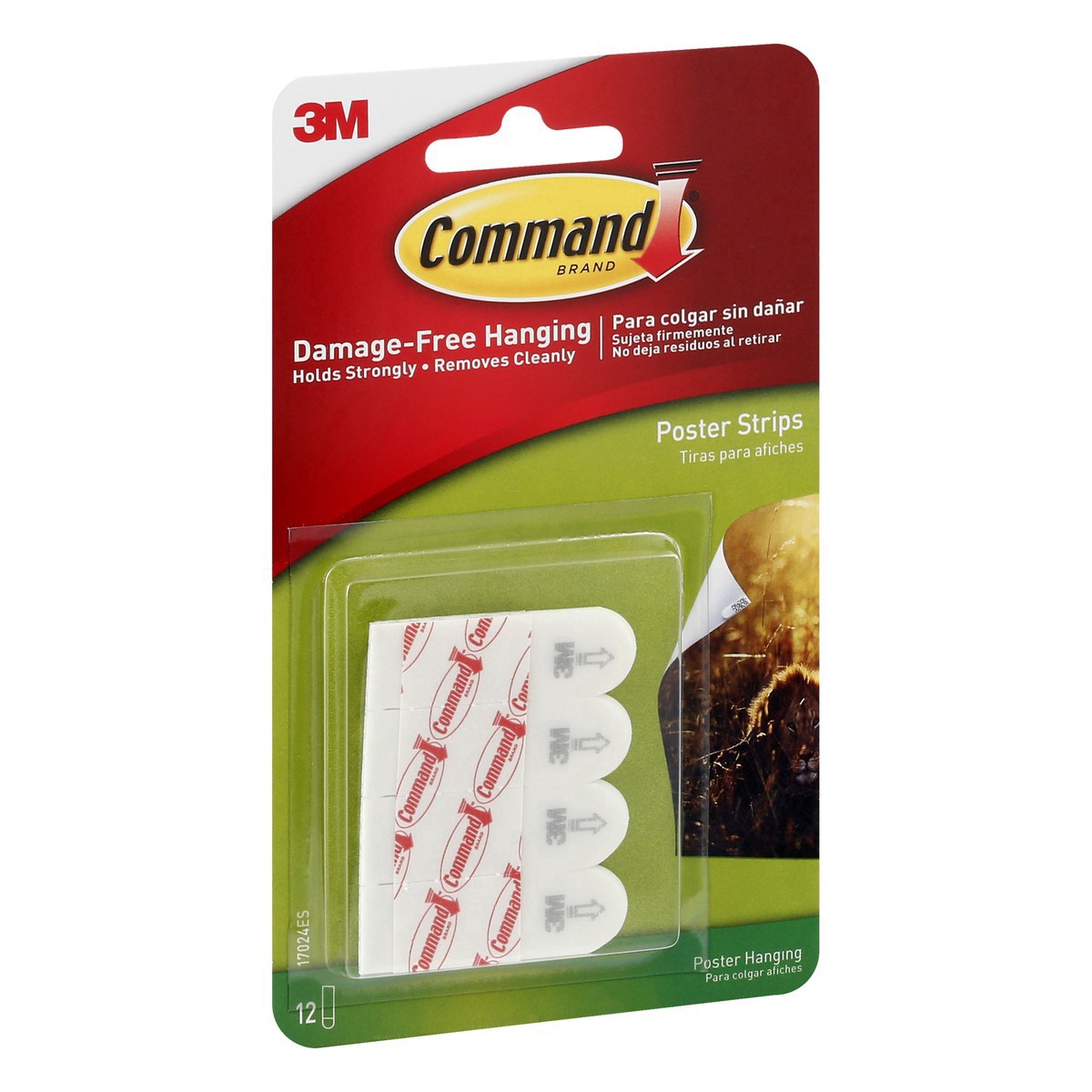 slide 5 of 10, 3M Command Poster Damage-Free Hanging Strips, 12 ct