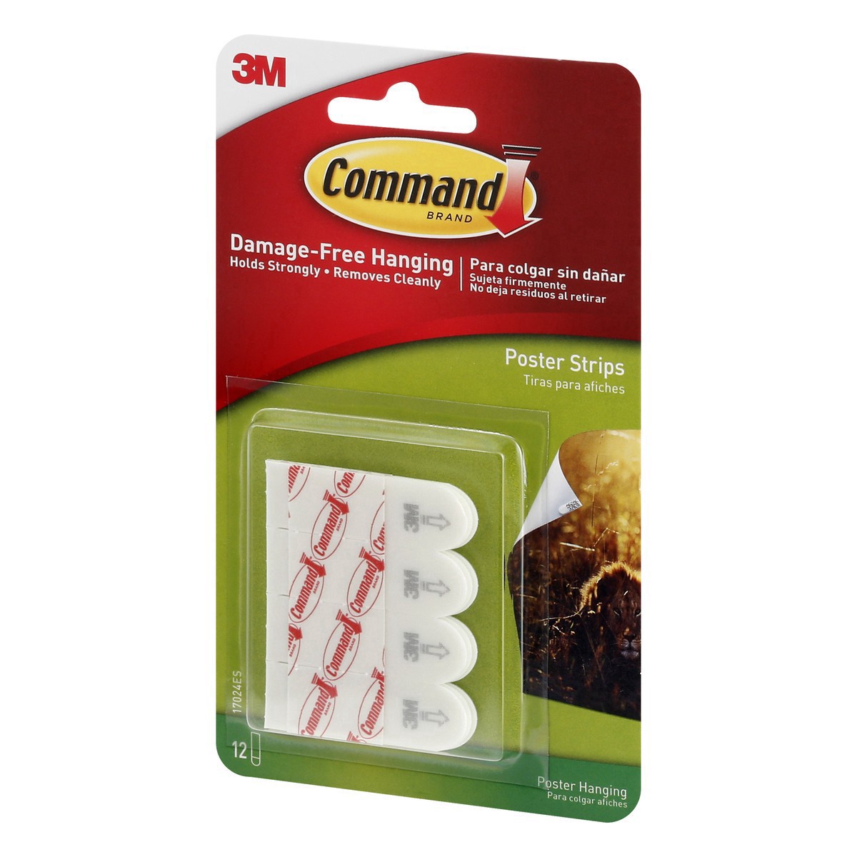 slide 9 of 10, 3M Command Poster Damage-Free Hanging Strips, 12 ct