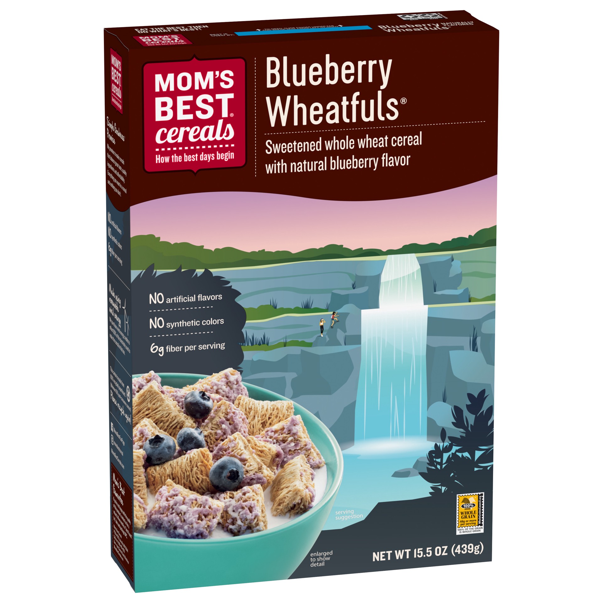 slide 4 of 5, MOM's Best Cereals Mom's Best Blueberry Wheatfuls Shredded Wheat Cereal, 15.5 OZ Box, 15.5 oz