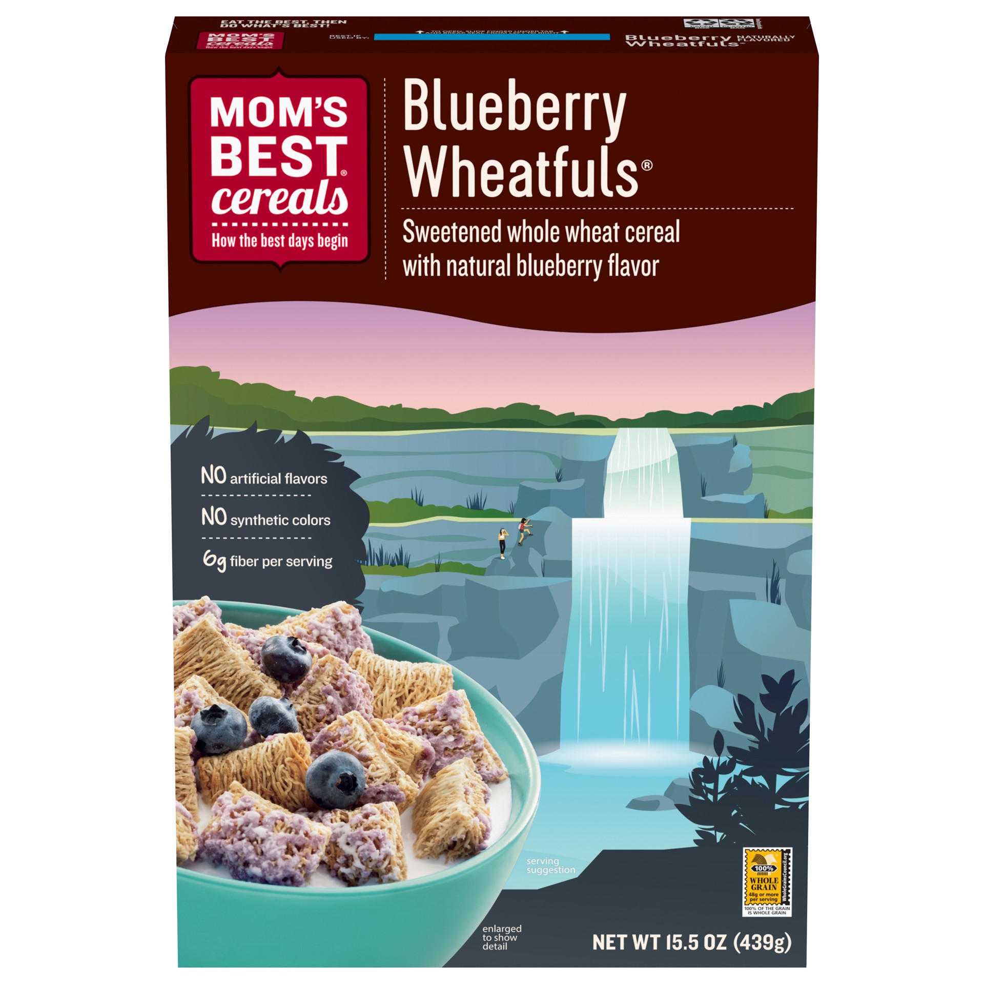 slide 3 of 5, MOM's Best Cereals Mom's Best Blueberry Wheatfuls Shredded Wheat Cereal, 15.5 OZ Box, 15.5 oz