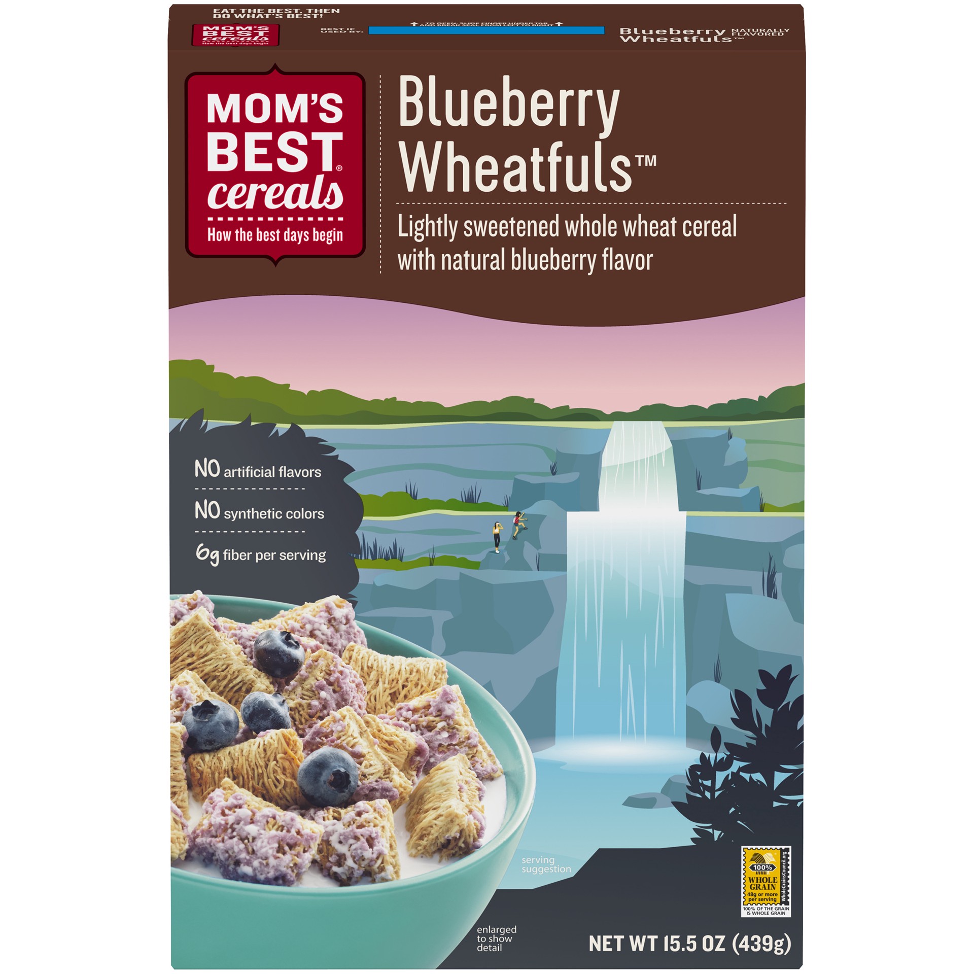 slide 2 of 5, MOM's Best Cereals Mom's Best Blueberry Wheatfuls Shredded Wheat Cereal, 15.5 OZ Box, 15.5 oz