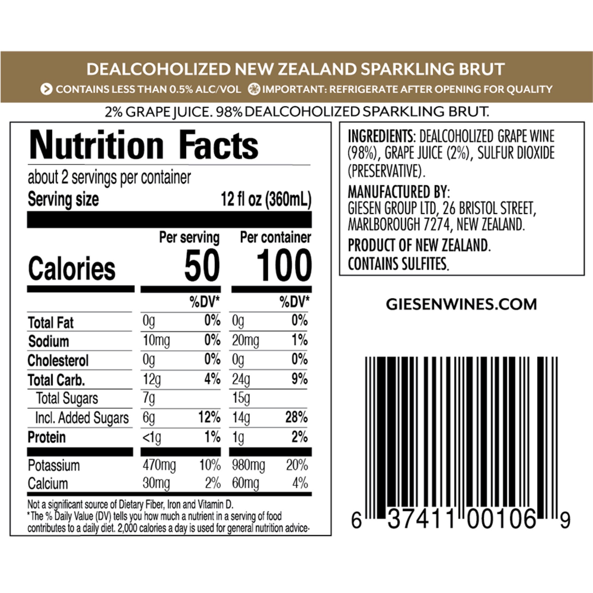 slide 2 of 5, Giesen New Zealand Sparkling Brut 25.4 fl oz, 25.4 fl oz