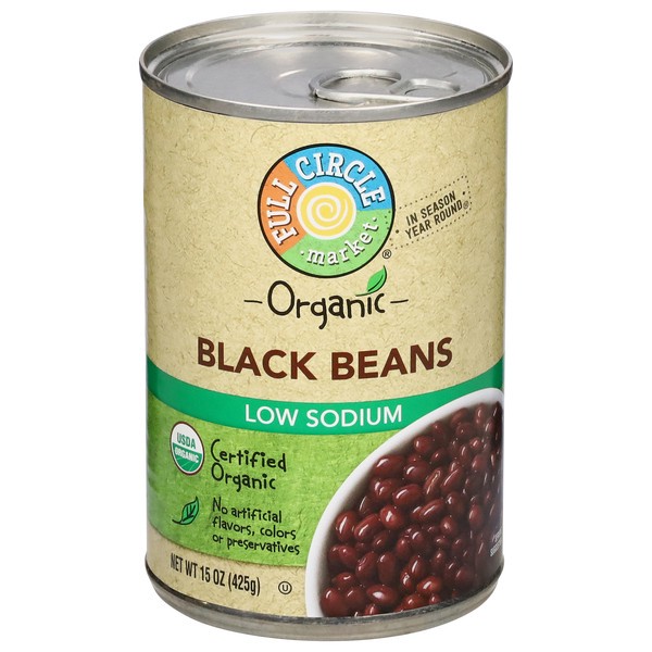 slide 1 of 6, Full Circle Market Organic Low Sodium Black Beans 15 oz, 15 oz
