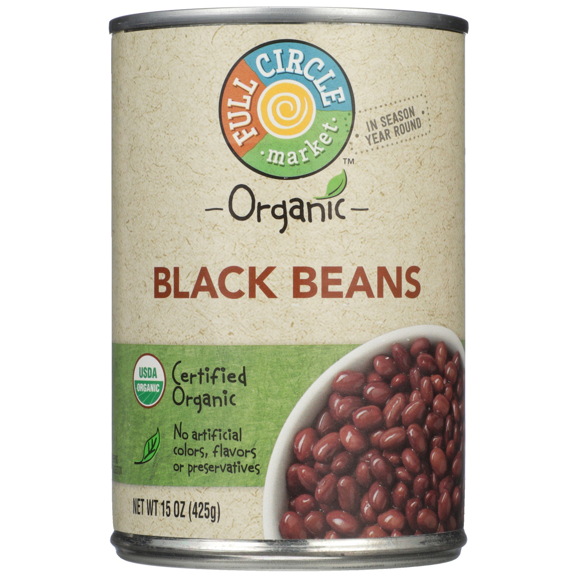 slide 1 of 6, Full Circle Market Organic Black Beans, 15 oz