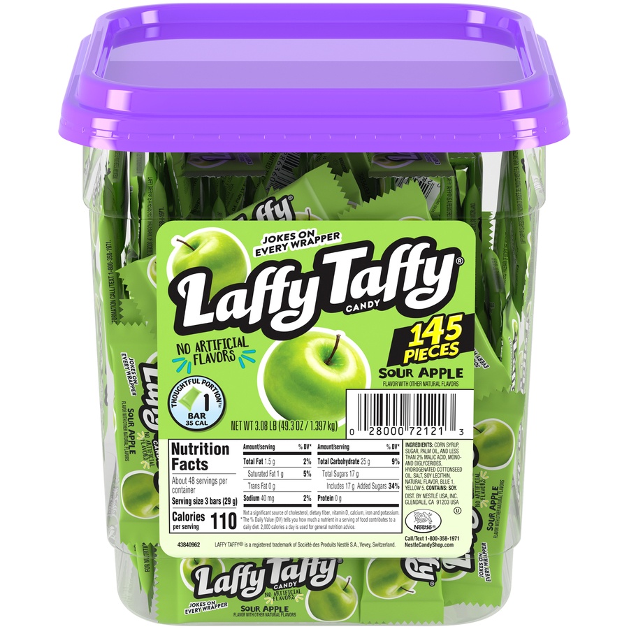 slide 1 of 1, Laffy Taffy Sour Apple Jar, 145 ct