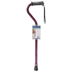 Drive Medical Cane Offset Hndl Gel Grip Red Crackl - Each