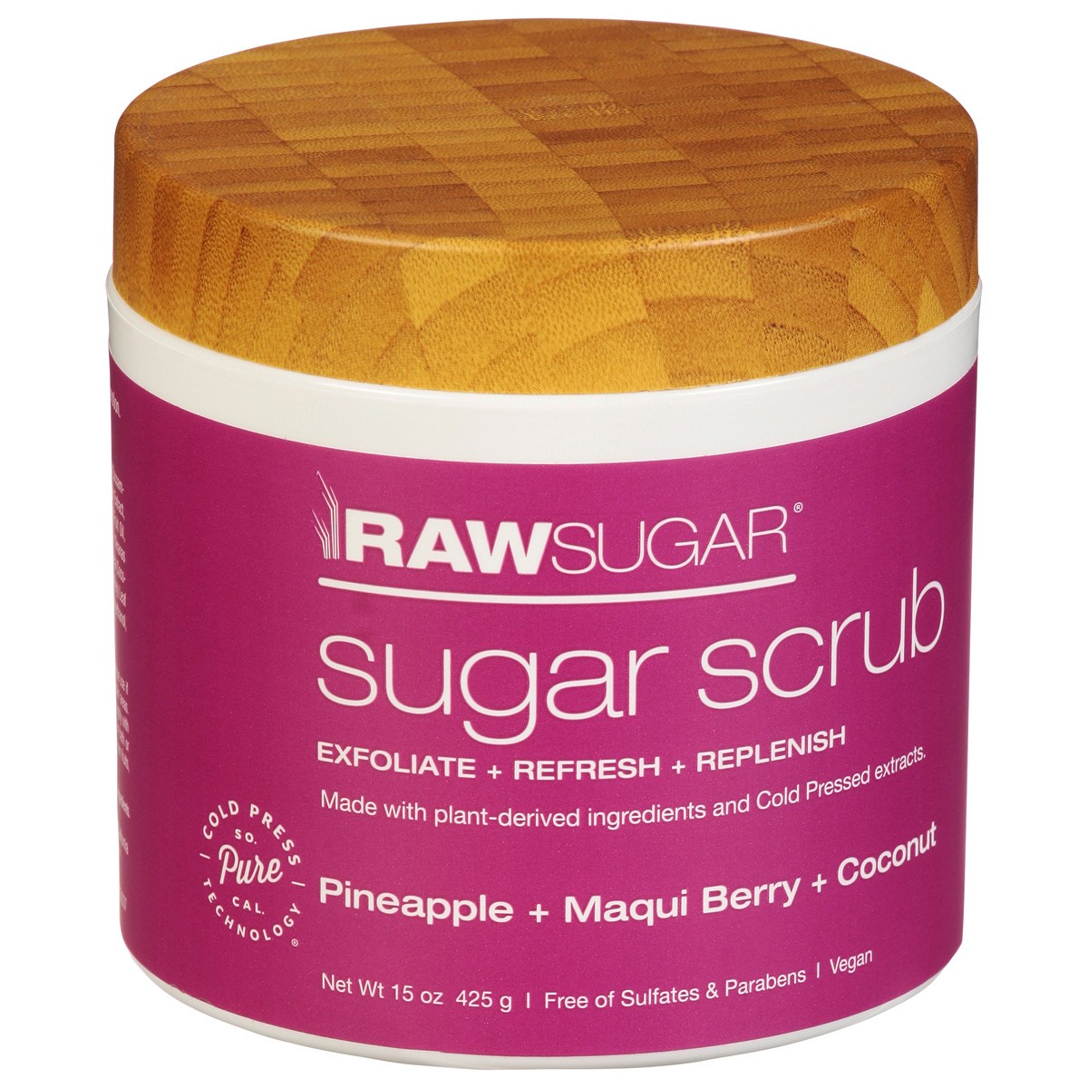 slide 6 of 13, Raw Sugar Sugar Scrub Pineapple + Maqui Berry + Coconut, 15 fl oz