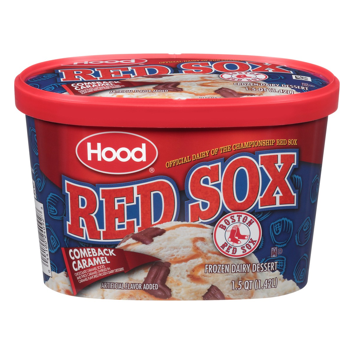 slide 1 of 10, Hood Red Sox Comeback Caramel Frozen Dairy Dessert, 1.5 qt