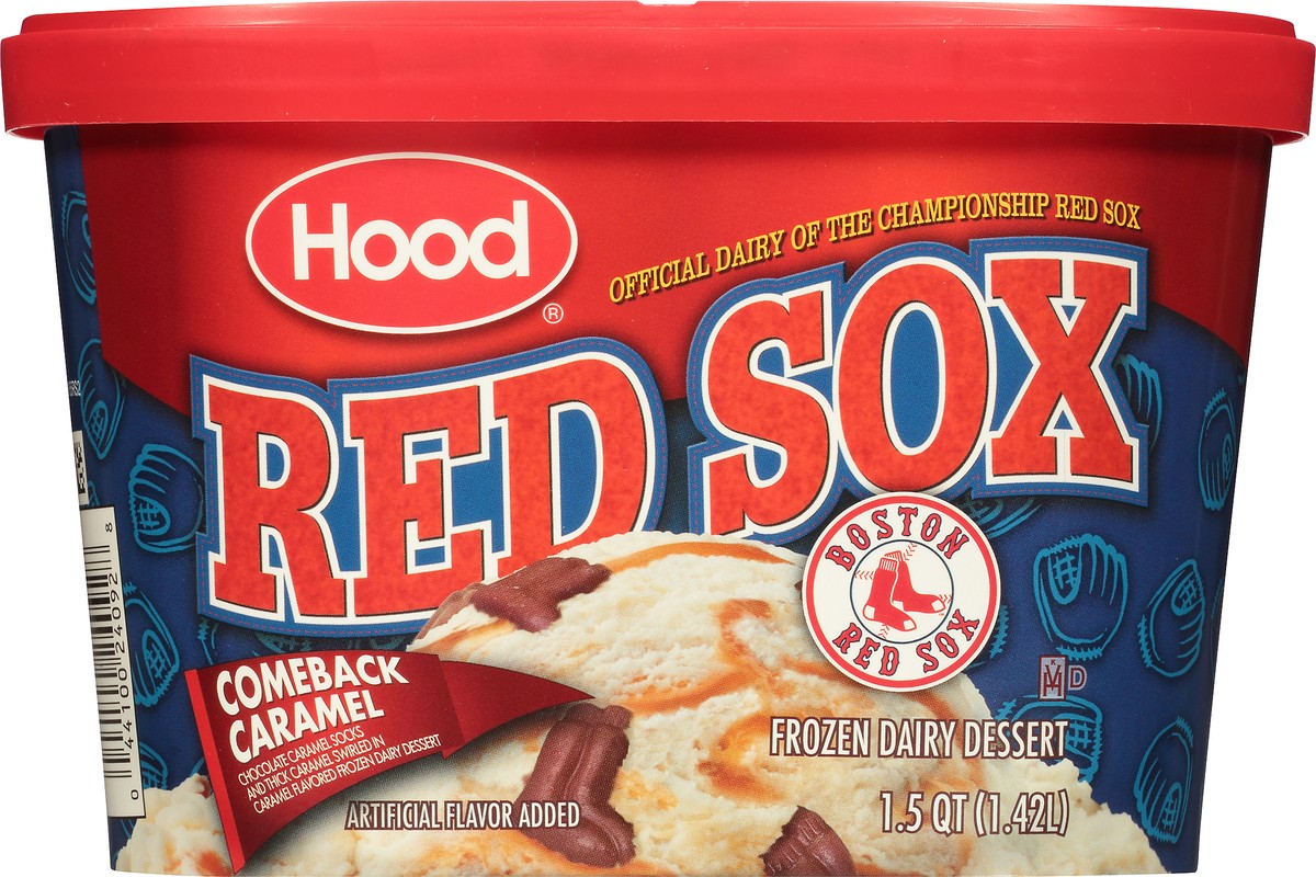 slide 9 of 10, Hood Red Sox Comeback Caramel Frozen Dairy Dessert, 1.5 qt