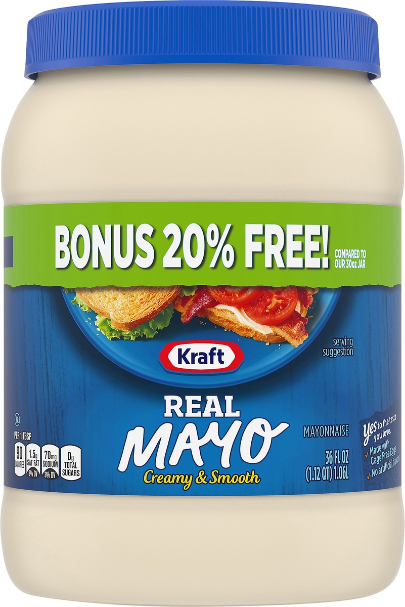 slide 8 of 10, Kraft Real Mayo, 36 fl oz Jar, 36 fl oz