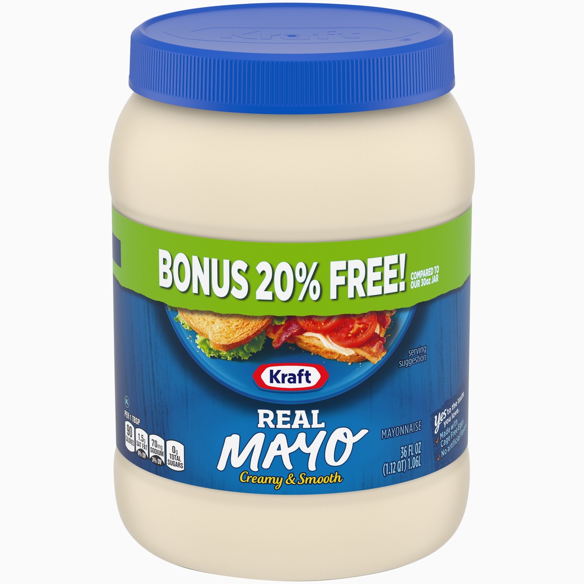 slide 1 of 10, Kraft Real Mayo, 36 fl oz Jar, 36 fl oz