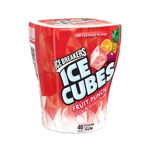 slide 1 of 1, Ice Breakers Ice Cubes Sugar Free Fruit Punch Gum, 40 Pieces, 3.24 Oz, 3.37 oz