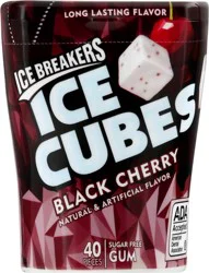 ICE BREAKERS Ice Cubes Black Cherry Sugar Free Chewing Gum Bottle, 3.24 oz (40 Pieces)
