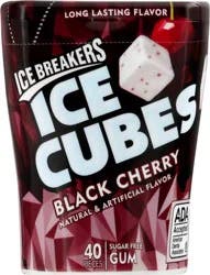 ICE BREAKERS Ice Cubes Black Cherry Sugar Free Chewing Gum Bottle, 3.24 oz (40 Pieces)