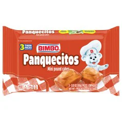 Bimbo Panquecitos Plain Pound Cakes, 3 twin packs, Mini Pound Cakes, 10.59 oz Tray