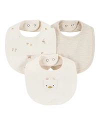 Carter's Baby 3-Pack Duck Bibs Ivory OSZ