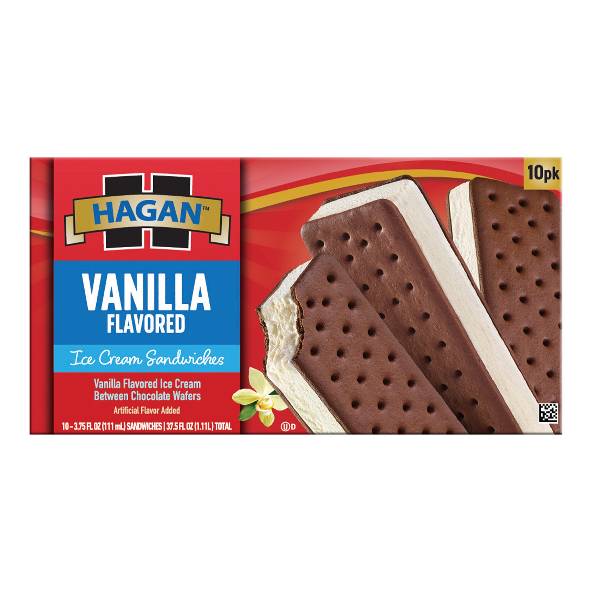 slide 1 of 10, Hagan Vanilla Ice Cream Sandwich, 3.75 oz (Pack of 10), 3.75 oz