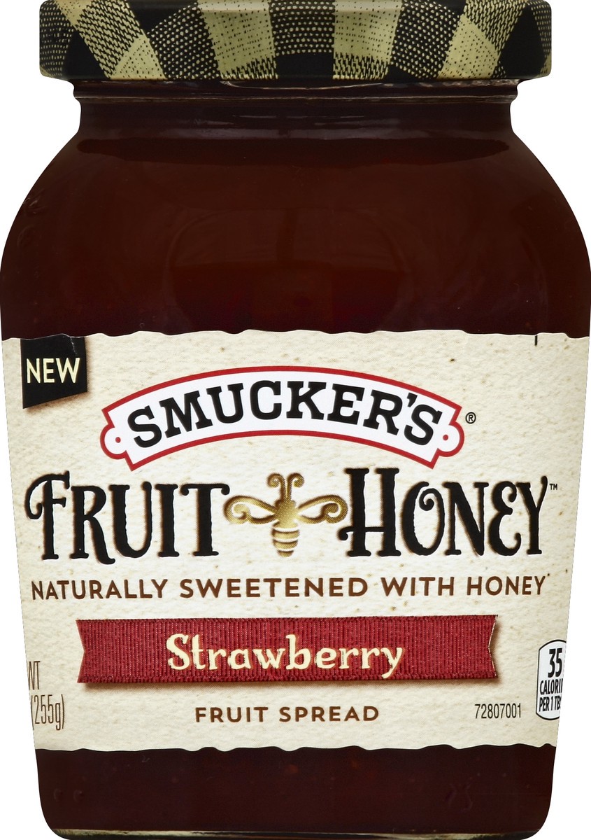 slide 5 of 6, Smucker's Fruit & Honey Strawberry Fruit Spread, 9 oz