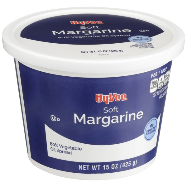slide 1 of 1, Hy-vee 80% Vegetable Oil Soft Margarine Spread, 15 oz