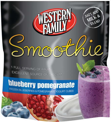 slide 1 of 1, Western Family Smoothie Mix Blueberry Pom, 7.6 oz