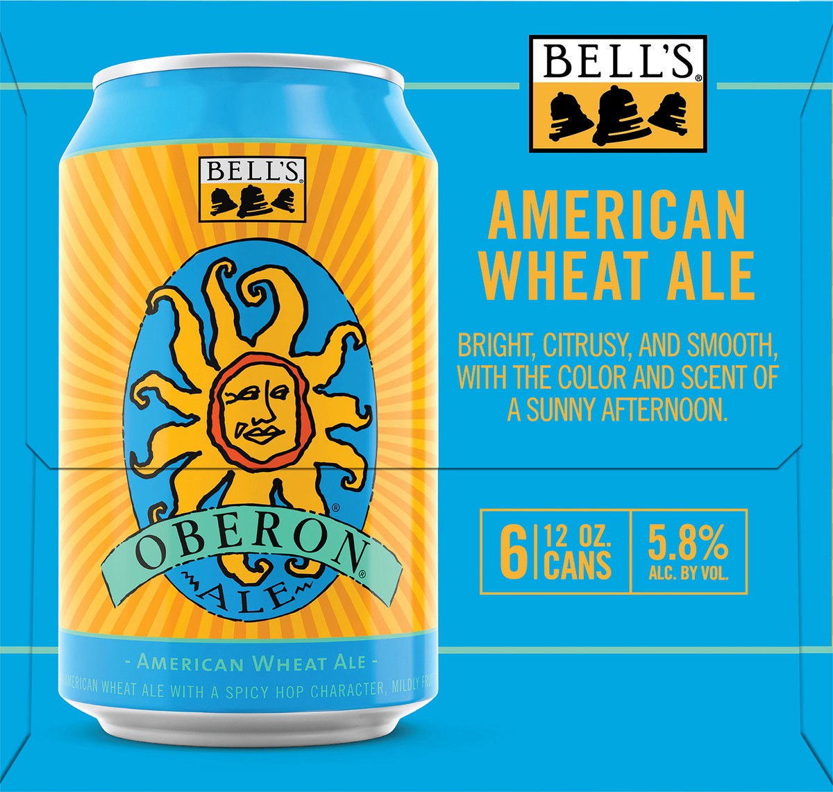 slide 2 of 8, Bell's Oberon Wheat Ale Beer, 6 Pack, 12 fl oz Cans, 6 ct; 12 oz