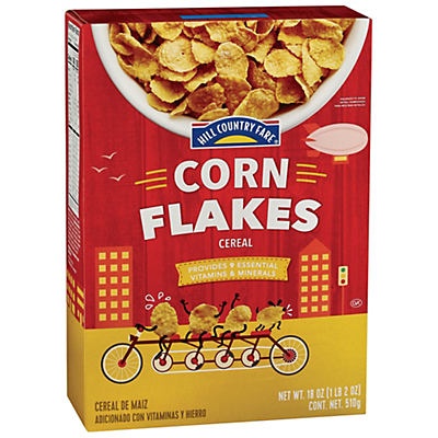 slide 1 of 1, Hill Country Fare Corn Flakes Cereal, 18 oz