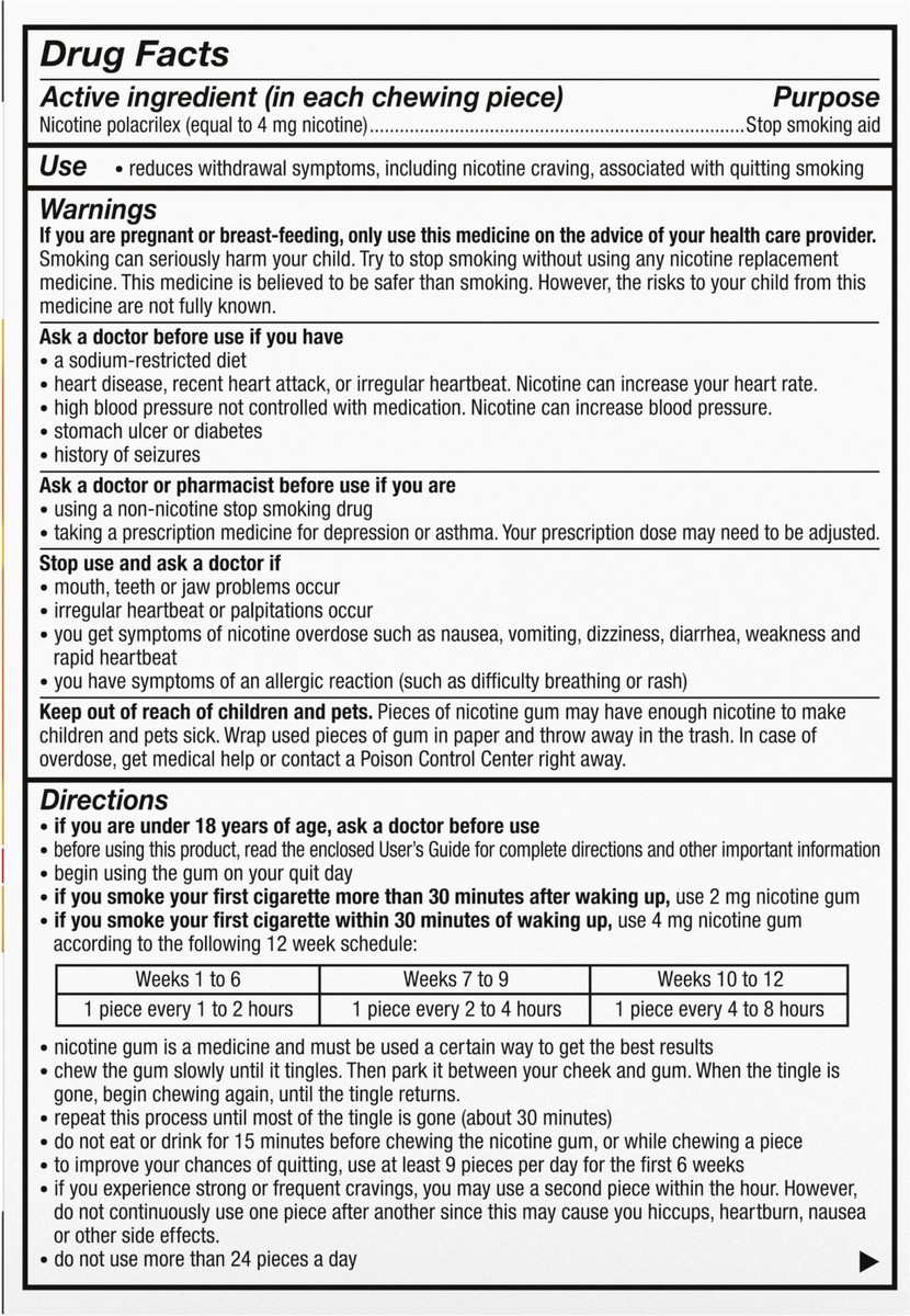 slide 8 of 9, Nicorette Nicotine Gum to Help Stop Smoking, 4 mg, Fruit Chill Flavor - 100 Count, 100 ct