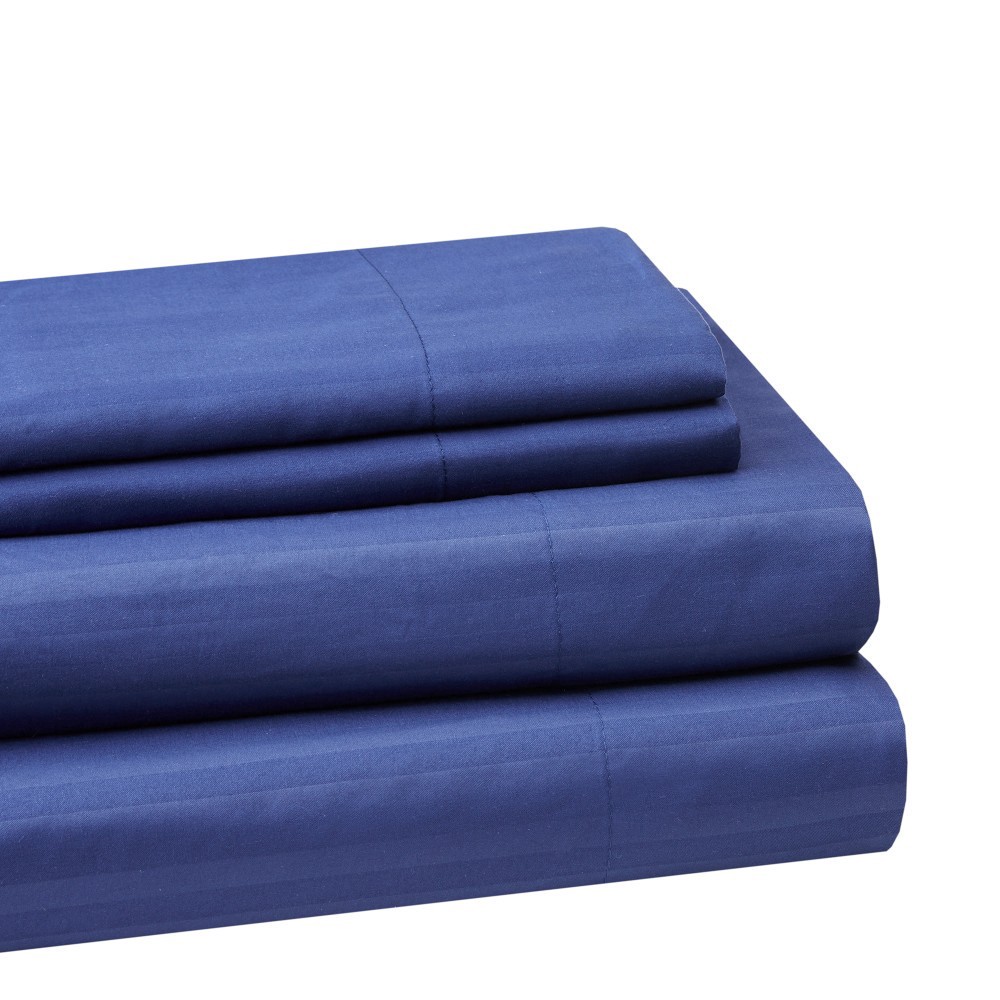 slide 3 of 3, Everyday Living Microfiber Striped Sheet Set - 3 Piece - Twilight Blue, Twin Size