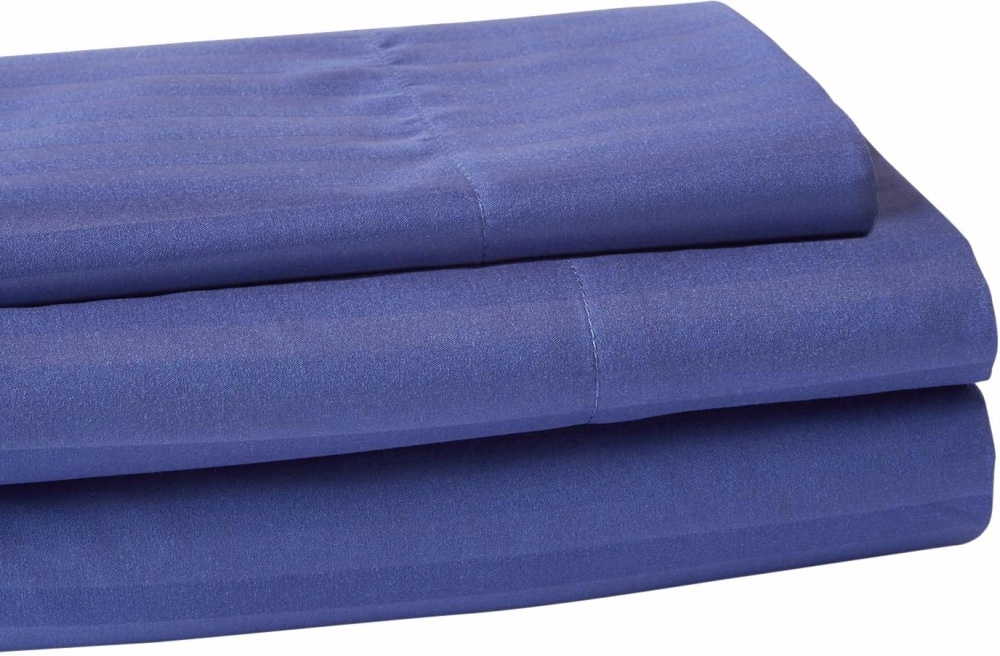 slide 1 of 1, Everyday Living Microfiber Striped Sheet Set - 3 Piece - Twilight Blue, Twin Size